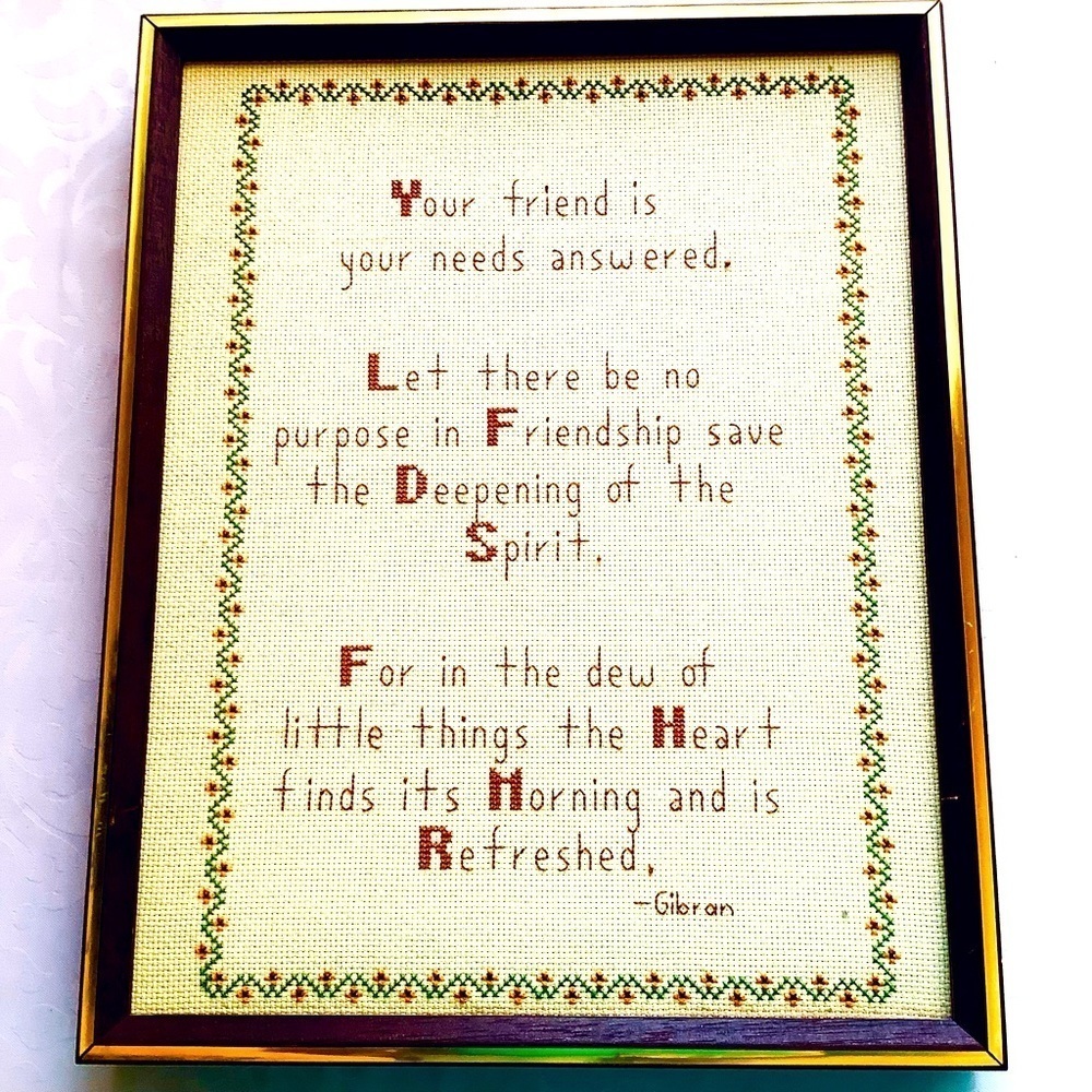 Inspirational Friendship Embroidered Saying Gibran